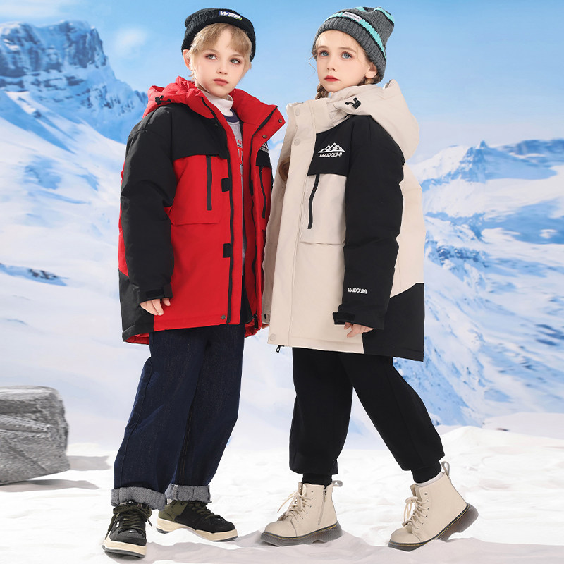 巴童巴拉儿童羽绒服男童2025新款三防加厚冬季中长款女童极寒外套,淘宝优惠券,粉丝福利购,淘宝优惠卷