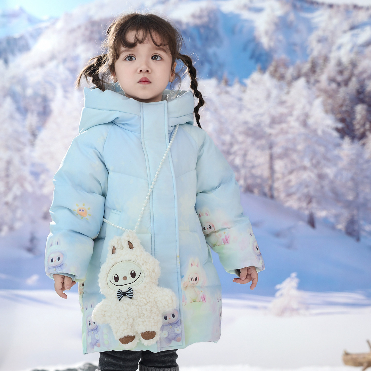 巴童巴拉布布儿童羽绒服女童2025新款冬季加厚保暖小童中长款外套,淘宝优惠券,粉丝福利购,淘宝优惠卷