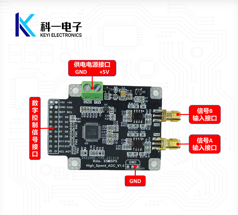 AD9248模块 双路14位65M高速ADC数据采集模数转换器模块 并行接口 - 图1