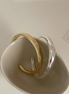 不规则金属手镯女高级感小众设计复古个性简约百U搭气质时尚手饰