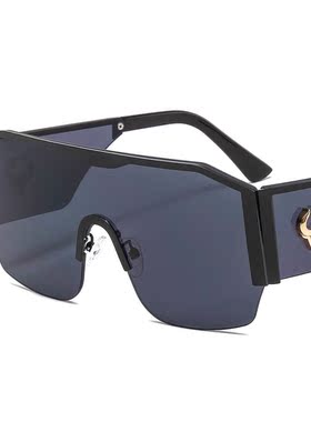 ins大框连体金属太阳镜图腾UV400欧美男女墨镜骑行镜sunglasses