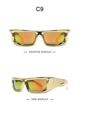 跨境新款运动太阳镜欧美时尚简约男女方形Y2K墨镜sunglasses