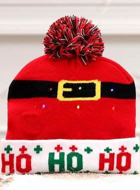 Christmas Hat Colorful Glow Knitted Hat Children's Warm Hat