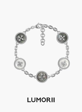 贝母堆银五花手链潮流时尚轻奢高级感百P搭小众设计情侣款