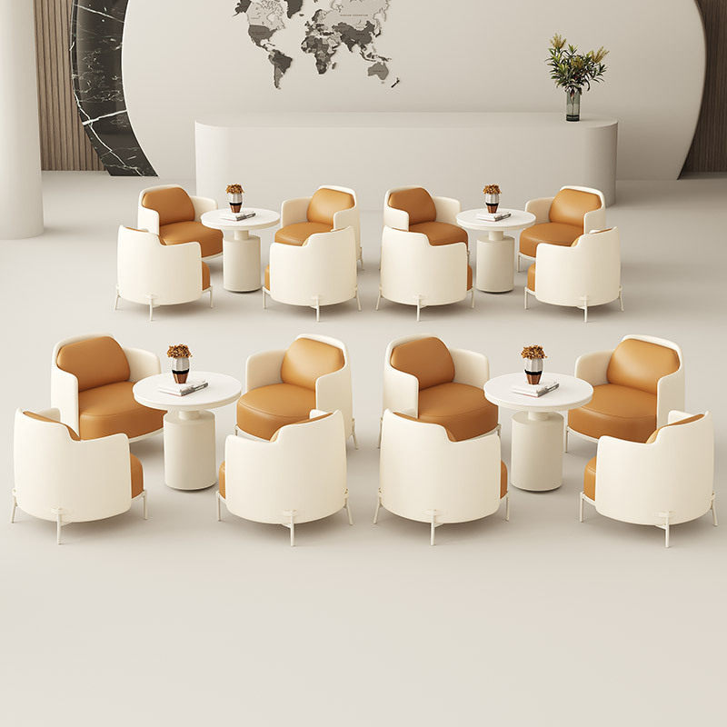 现代简约奶油风布艺沙发美容院服装店休息区沙发椅商务洽谈小沙发,淘宝优惠券,粉丝福利购,淘宝优惠卷