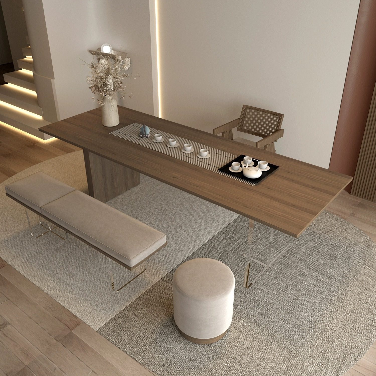 亚克力悬浮茶桌现代简约办公室原木大板桌洽谈桌实木泡茶桌椅组合,淘宝优惠券,粉丝福利购,淘宝优惠卷