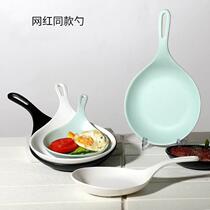 Net Red Dry Rice Spoon of Powder Super Large Spoon Extra-large Eat the same Eat Hand Dish Han-style Handheld Dish Cute