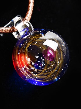 宇宙琉璃b星空玻璃球吊坠送男女生情侣创意七夕情人节新年生日礼