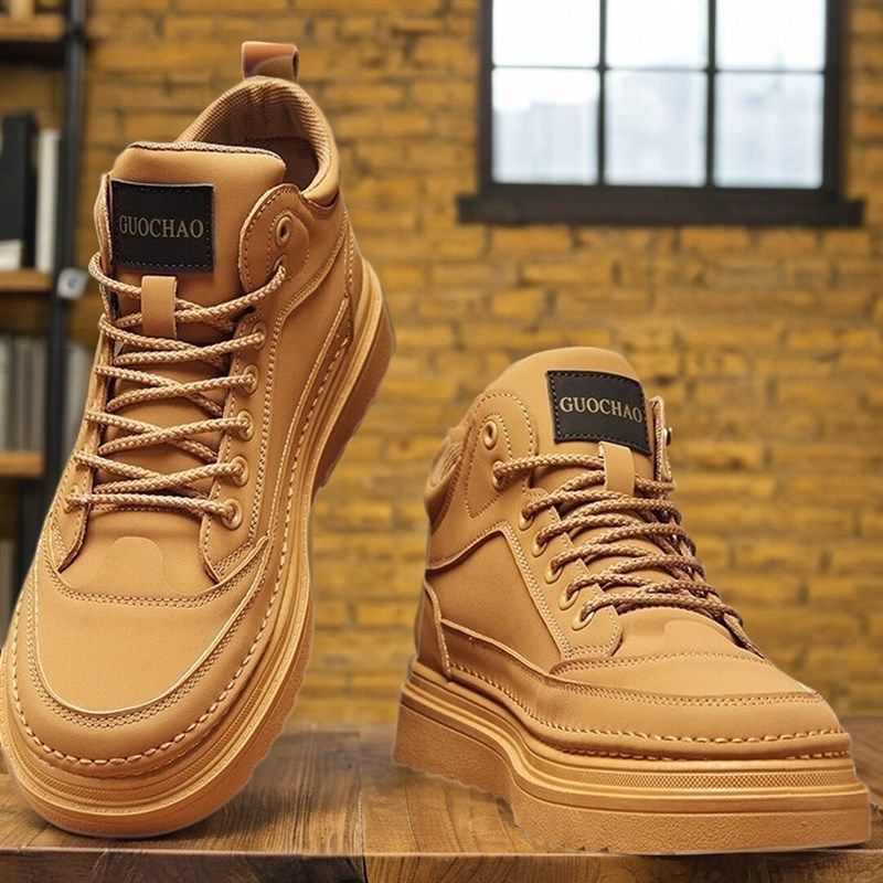 马丁秋季男鞋新款高帮厚底帮工鞋子潮流百搭厚底男士休闲皮鞋靴子,淘宝优惠券,粉丝福利购,淘宝优惠卷