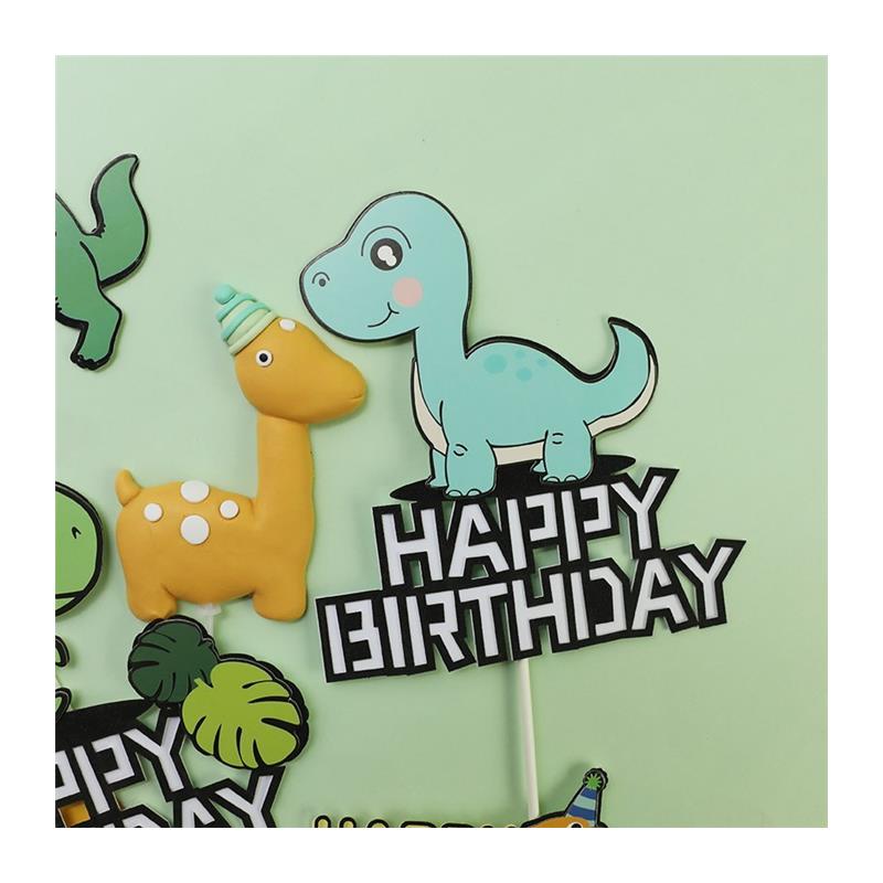 Cakelove Cute Dinosaur Cake Topper Coconut Tree Happy Birthd - 图3