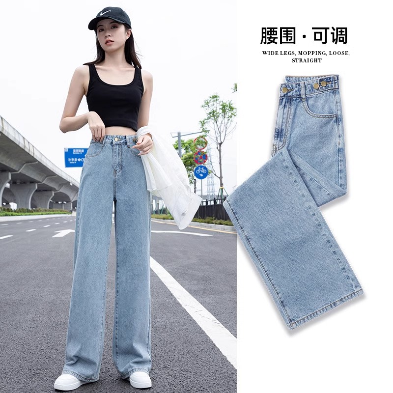 La chapelly SPortt秋冬牛仔裤设计复古宽松加厚阔腿高腰显瘦DG_La chapelly  SPortt_女装/女士精品-第4张图片-提都小院