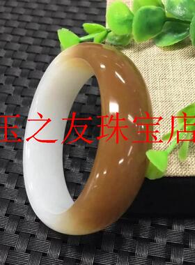 新疆和田玉手镯高品质羊脂玉糖白玉镯子宽版俏糖玉镯子高级感女款