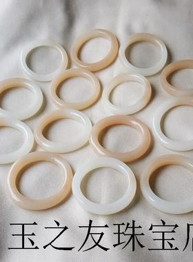 新疆和田玉藕粉正圈外蒙料手镯少女仿玉镯子新疆ins风精品送礼品