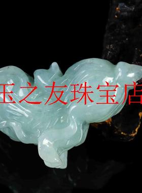 高端翡翠色招财白菜吊坠玉石百财纳福挂件小众男女款玉坠时尚首饰