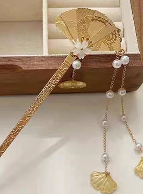 新中式发簪日常百搭步摇簪子长流苏盘发高级感旗袍古风女发钗女