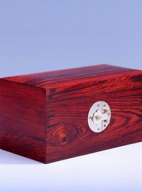 大红酸枝中式结婚首饰收纳盒梳妆台复古实木木质盒对开日常送礼