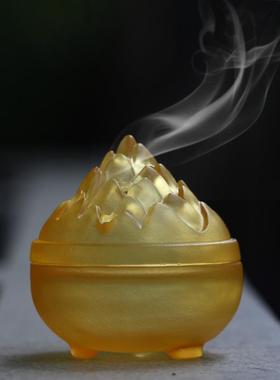 古法琉璃香薰炉盘香香篆香座摆件居家客厅茶室桌面会客摆放香道