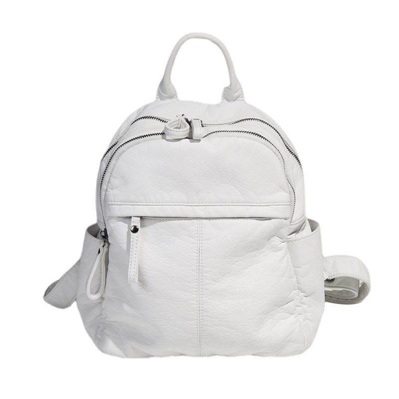 柔软水洗皮双肩包2025春夏新款休闲时尚女士防水背包百搭潮流书包,淘宝优惠券,粉丝福利购,淘宝优惠卷