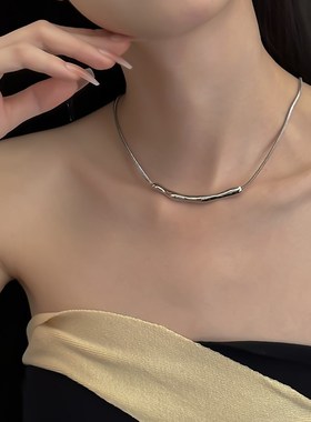 几何不规则褶皱项链金属感高级感冷淡风锁骨链轻奢小众气质颈链女