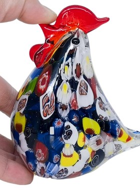 精品琉璃小鸡雕塑车头书r柜书房玄关布景饰品温居礼物多色多款可