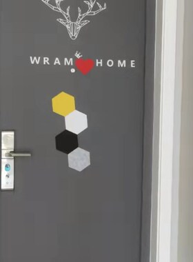 毛毡门贴纸北欧创意装饰防盗门入C户卧室旧门翻新改色装饰无痕背