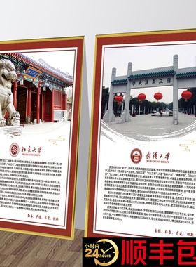中国大学十大名校简介装饰画KT板