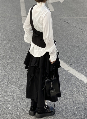山本耀司单肩不规则腰带女2022新款可调节暗黑女装腰封外搭装饰