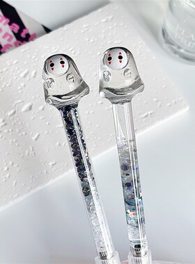 透明无脸男小幽灵公仔流沙碎钻笔刀手账工具diy雕刻刀美工开箱器