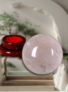 天然白水晶球摆件原石打磨客厅玄B关书房卧室办公招财镇宅桌面装