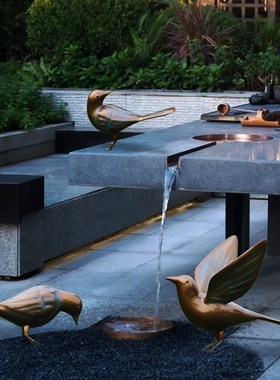 户外不锈钢e小鸟摆件镜面仿真海鸥鸽子雕塑售楼处草坪水景动物装