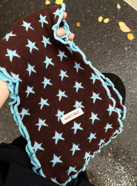 蓝咖星双面针织围巾女款秋