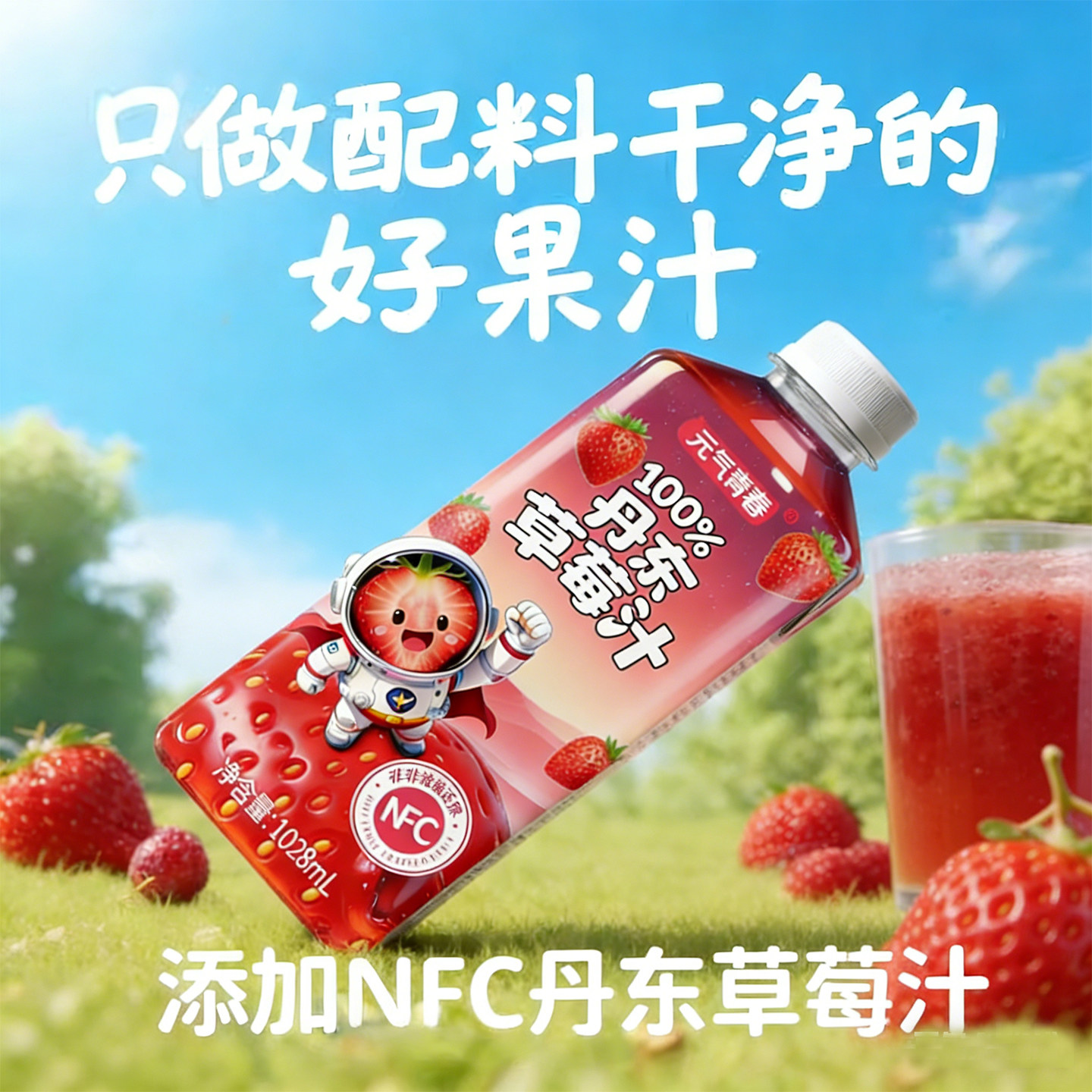 【新品】大瓶100%草莓汁畅饮装无添加配料干净好喝健康饮料批发价,淘宝优惠券,粉丝福利购,淘宝优惠卷