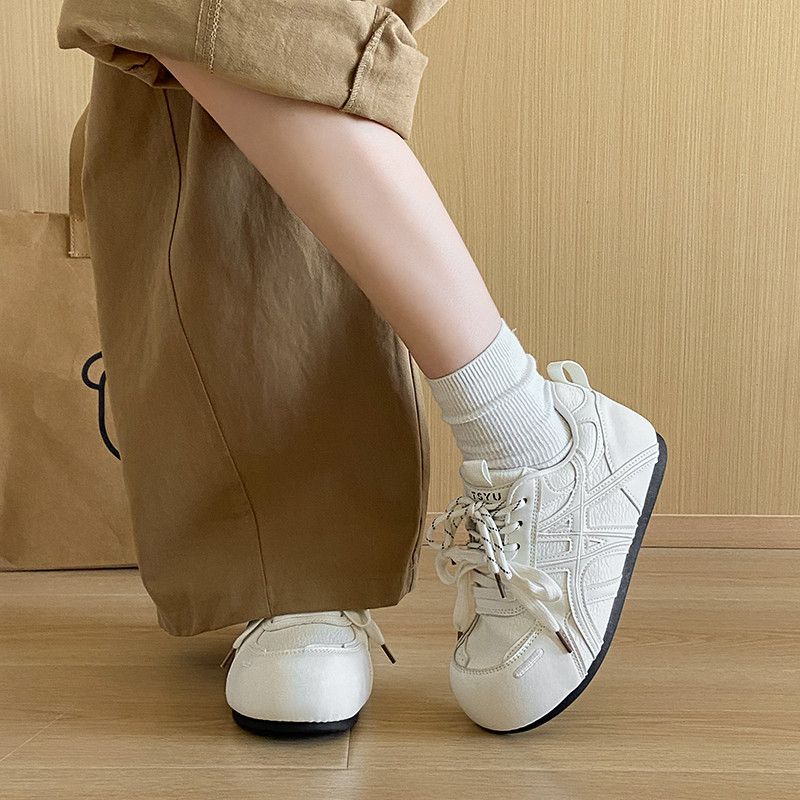 内增高厚底德训鞋女白色交叉绑带休闲运动鞋增高百搭小白鞋,淘宝优惠券,粉丝福利购,淘宝优惠卷