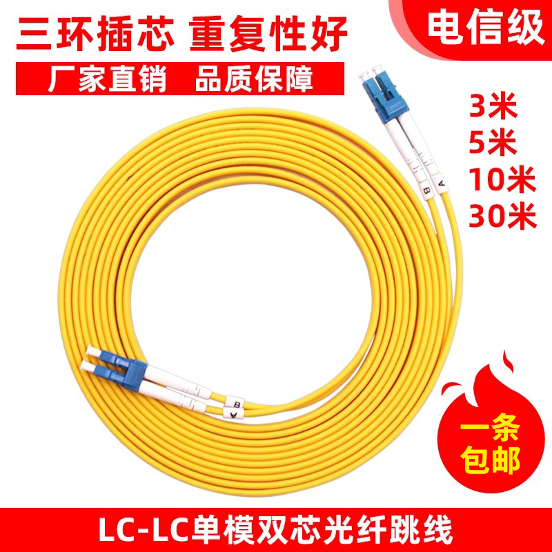 鑫爱创光纤跳线SC-SC电信级尾纤单模单芯/双芯网络跳线FC-ST光纤线方转方转圆光钎延长线铠装万兆光纤跳线lc - 图1