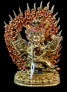 马头明王佛像护法纯铜10寸15寸鎏金供奉西藏藏传铜佛像桌面摆件