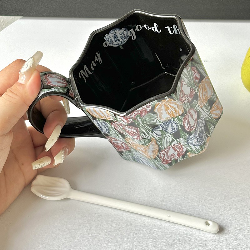 高级感陶瓷杯马克杯伴手礼杯子礼盒高颜值咖啡杯碟水杯女生日礼物 - 图1