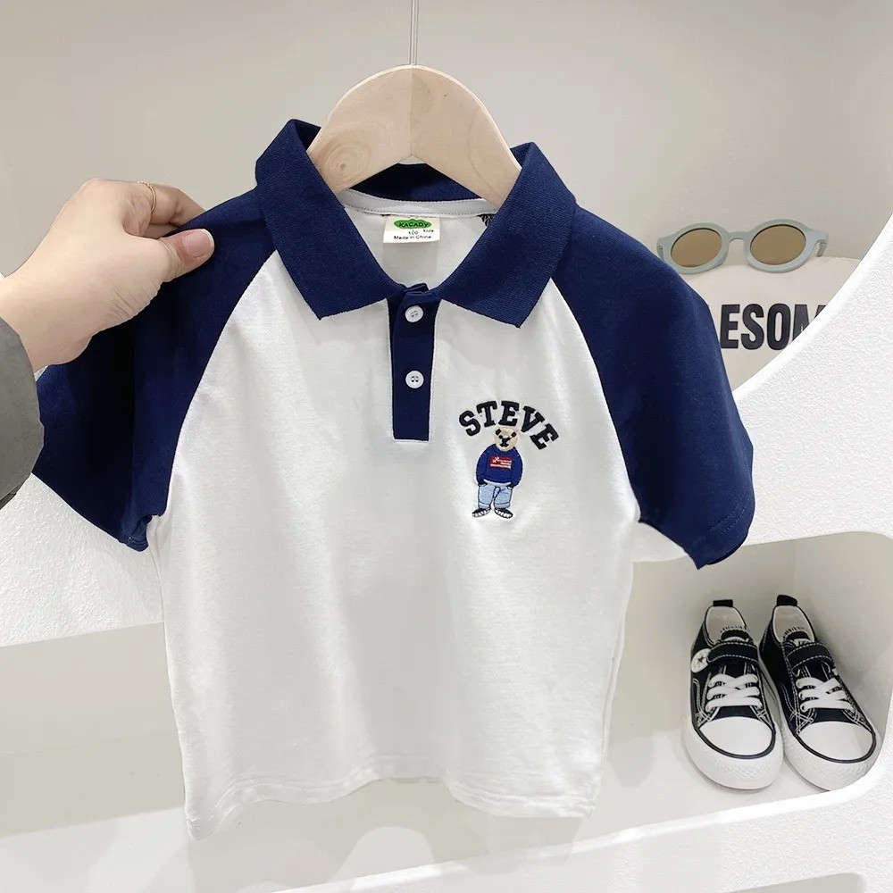男童短袖polo衫2024新款夏季儿童洋气时髦上衣中小童男孩百搭T恤,淘宝优惠券,粉丝福利购,淘宝优惠卷