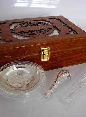 爆款年年有余银碗筷三件套五福临门银碗筷金属工艺品会销评点礼品