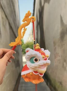 醒狮挂件中国传统文化醒狮迎福龙钩挂饰创意节日氛围感吉祥物摆件