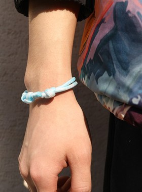 小圆满情侣手链闺蜜信物五彩手绳男女潮流手绳简约手环女脚链定制