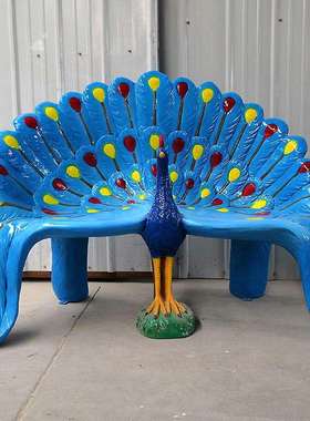 卡通动物座椅水果糖果玻璃钢雕塑恐龙奶牛草莓休闲椅凳子公园摆件