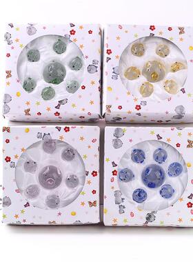 10只礼盒装透明水晶玻璃琉璃小猪装饰品摆件女孩学生儿童生日礼物