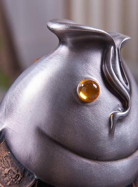 创意客厅柜摆设家居酒柜摆件鲤鱼工艺品铜色桌面装饰品开业送朋友