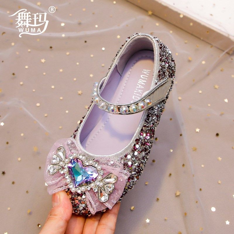 女童鞋子儿童公主水晶鞋2024新款秋款女孩秋季水钻走秀小高跟皮鞋,淘宝优惠券,粉丝福利购,淘宝优惠卷