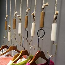 Clothing Store Overhanging Ceiling CEILING SHELF CLOTHING RINGS HOOKS HEMP ROPE HANGING CLOTHES SHELVING SHELVING CHAINS SUBHANGS