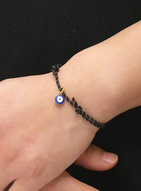 手工编织恶魔之眼蓝眼睛挂件