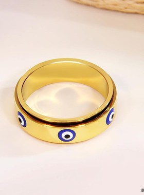 恶魔之眼新款可旋转指环EvilEyes