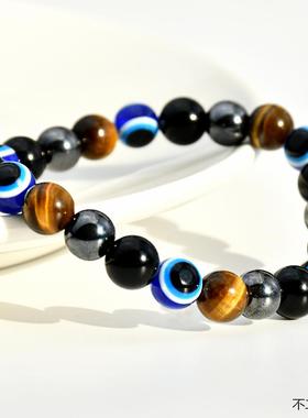 虎眼石串珠恶魔之眼手链