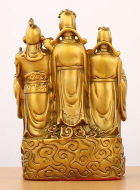 爆款黄铜五路财神爷摆件五路聚宝盆财神爷像家居店铺公司装饰礼品