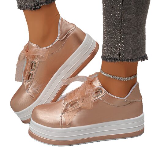 2026 shoes women大码休闲单鞋女欧美新款圆头厚底休闲粘胶鞋外贸 - 图3